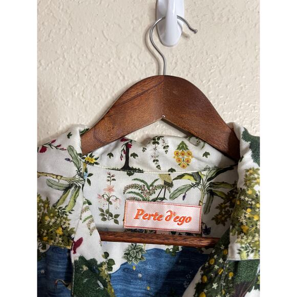 Perte d'ego "Bora Bora" Half Sleeve Shirt Coastal Vacation Button-Up Mens Medium - Picture 8 of 10